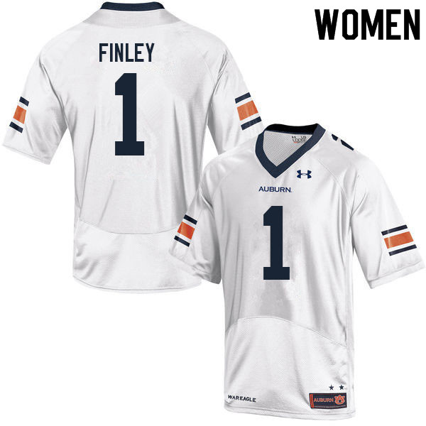 Auburn Tigers Women's T.J. Finley #1 White Under Armour Stitched College 2021 NCAA Authentic Football Jersey KYV2474KR